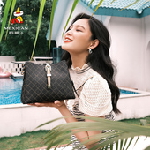 稻草人女士包包2020新款 复古撞色单肩包简约洋气百搭斜挎包