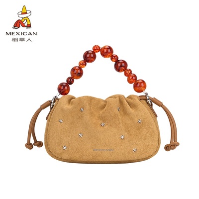 稻草人包包女2026新款斜挎包褶皱云朵包可爱星星水桶包通勤包女包