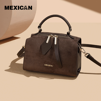 稻草人包包女2026新款时尚百搭牛皮手提波士顿包包通勤斜挎女包