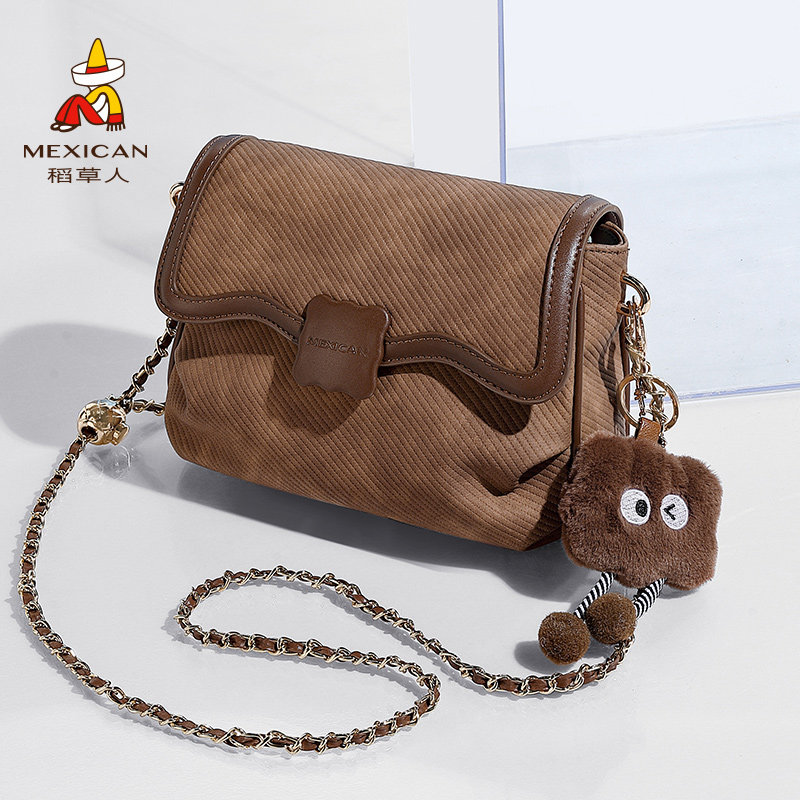 稻草人包包女式2024新款小众设计斜挎包时尚百搭高级感撞色单肩包