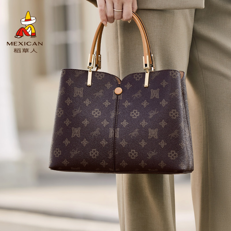 稻草人大容量包包女2026新款老花妈妈包质感时尚手提包单肩斜挎包,箱包皮具/热销女包/男包,通用款女包,淘宝优惠券,粉丝福利购,淘宝优惠卷