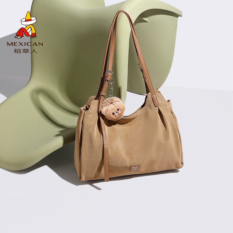 稻草人包包女2025新款时尚单肩包复古上班通勤包百搭托特包手提包