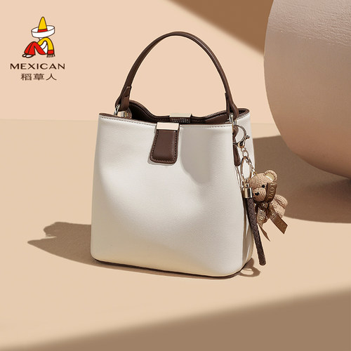 稻草人大容量通勤水桶包斜挎包