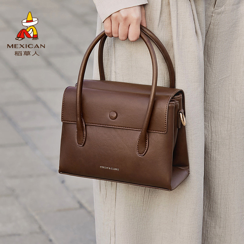 稻草人包包女斜挎小众高级感手提包质感简约单肩斜挎包时尚妈妈包