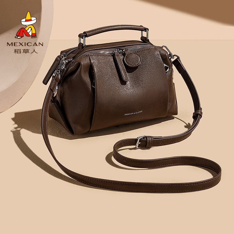 稻草人包包2026新款春季单肩斜挎包大容量波士顿包时尚通勤枕头包