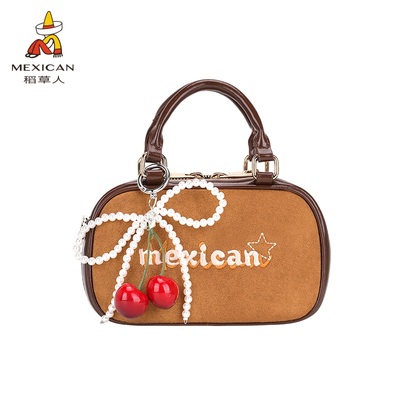 稻草人包包女2026秋冬新款斜挎包可爱手提包波士顿包百搭通勤女包