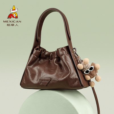 稻草人包包女新款时尚百搭大容量手提包高级感小众通勤斜挎包