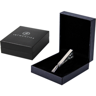 金属领带夹男士商务定制logo领带夹子简约光面银色金色呔夹礼盒装