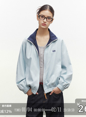 CODICE LAB 复古休闲撞色亚麻天丝老钱翻领夹克基础百搭宽松外套