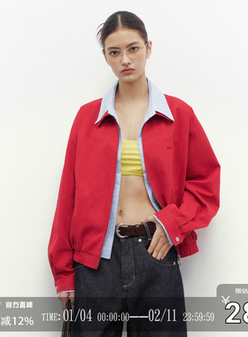 CODICE LAB 哈灵顿2.0夹克假两件拼接撞色基础男女百搭短宽松外套