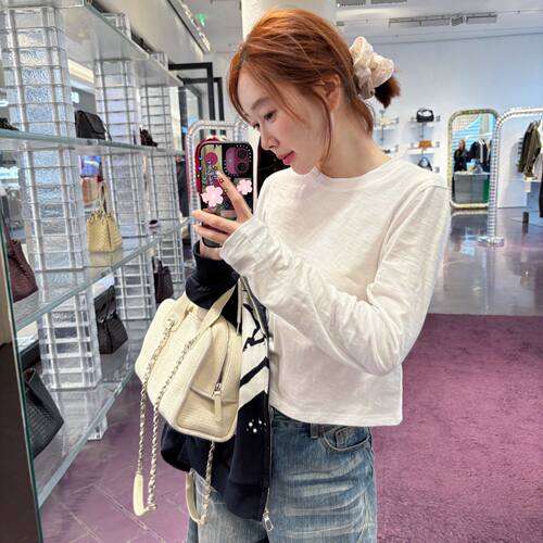 【BORAOO】氛围感辣妹齐腰长袖T恤