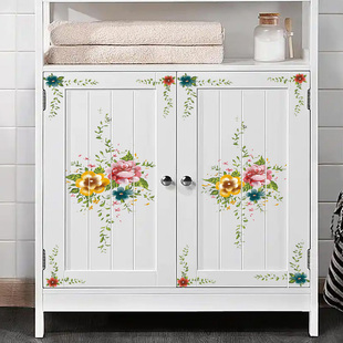 水移画高级感手绘花卉衣橱柜子门贴纸旧家具改造美化遮丑装饰贴画