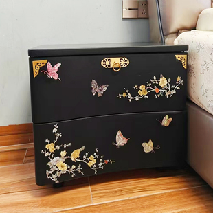 大盟水移画中式花鸟水转印仿螺钿贴纸古典家具古筝乐器柜子门装饰