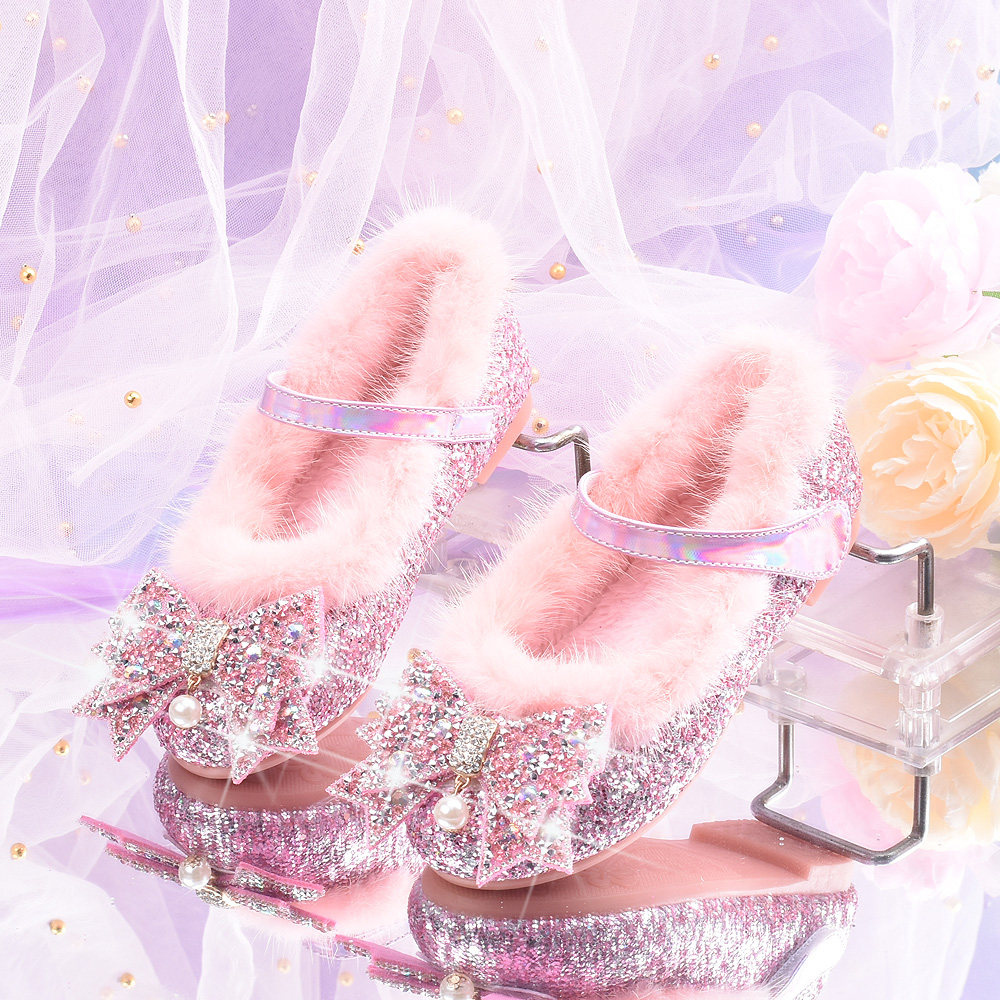 新款加绒女童毛毛鞋舒适平底公主鞋秋冬女孩棉鞋儿童水晶鞋休闲鞋,童鞋/婴儿鞋/亲子鞋,棉鞋,淘宝优惠券,粉丝福利购,淘宝优惠卷