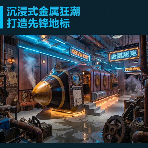 朋克金属潜艇模型影视道具定制
