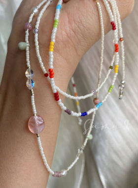『特』叠戴神器极细百搭首饰原创手作小众串珠彩虹捷克水晶项链