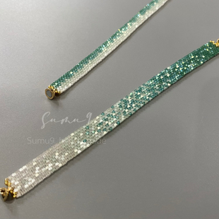 银河闪闪手工小众丝质进口古董串珠渐变choker饰品手链项链颈链女