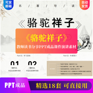 《骆驼祥子》名著导读读书分享会PPT成品课件模板演讲素材ppt