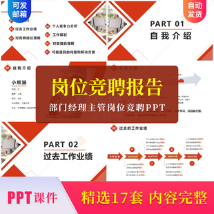 带内容部门经理主管岗位竞聘PPT模板竞选简介工作市场规划素材ppt