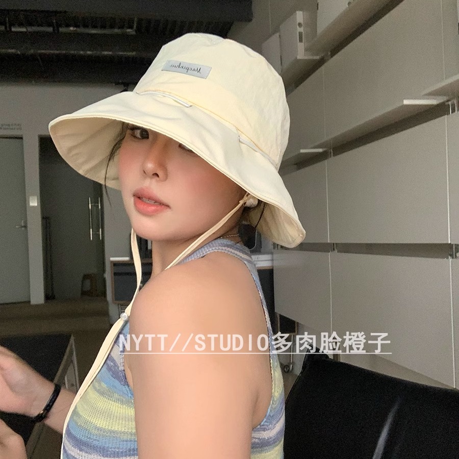 【橙子家】52-63大头围可当包包的渔夫帽夏季新款显脸小百搭盆帽