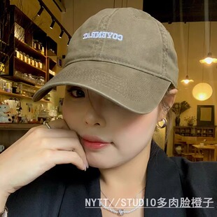 【橙子家】54-64大头围刺绣棒球帽韩版简约字母圆脸显瘦加宽鸭舌