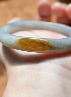 新疆和田玉籽料 青花 籽料手镯 红皮 简约  特惠 福利 不议价