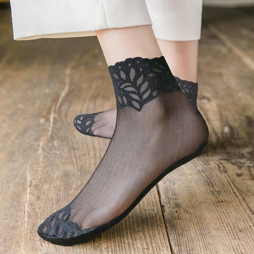 蕾丝短袜棉袜底花边袜