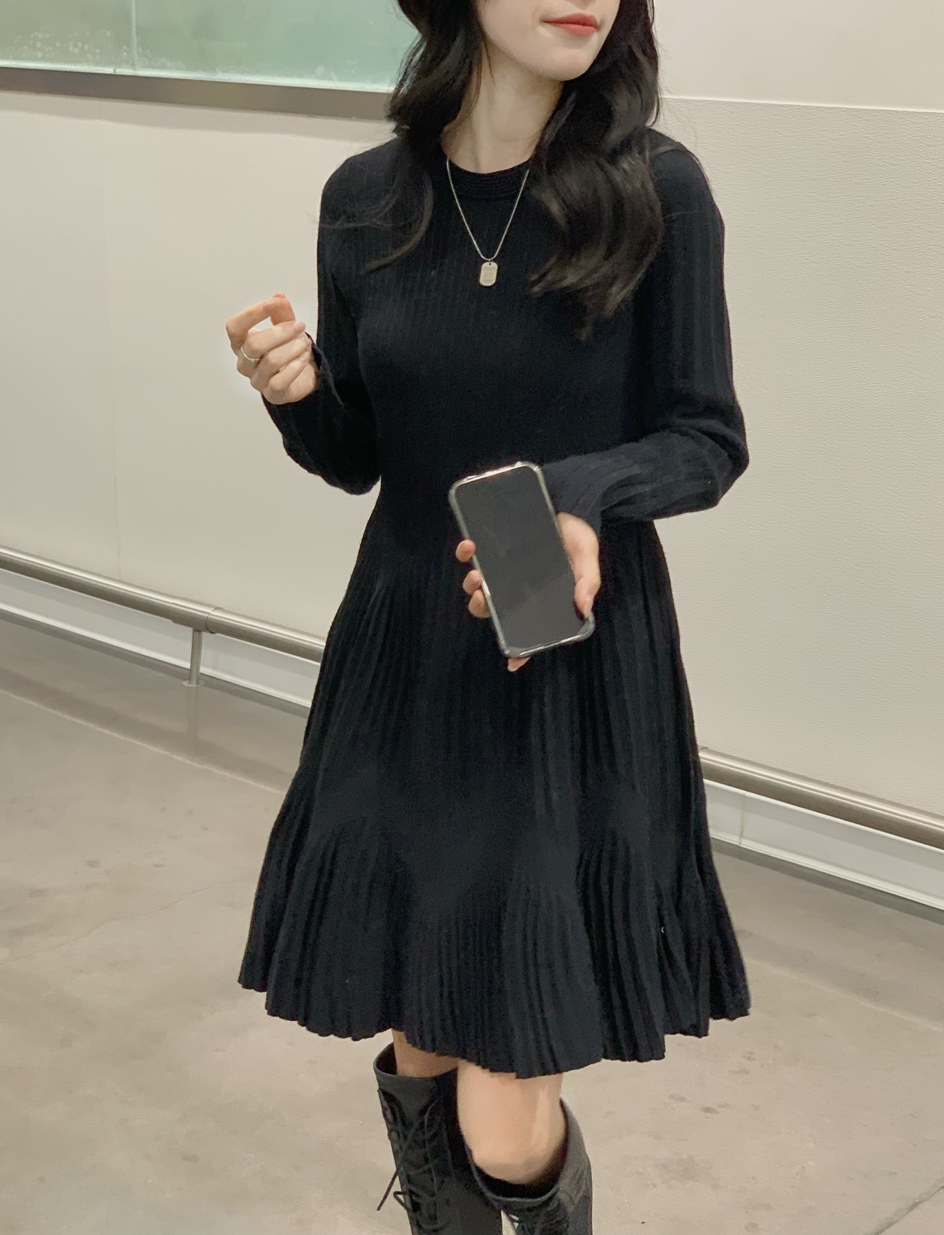 【11.10新品 八折包邮仅一天！】冬百搭针织裙小黑裙连衣裙短裙女