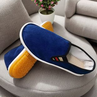 台州西山布鞋牛津软底男女同款手工花布鞋灯芯绒防滑透气一脚蹬