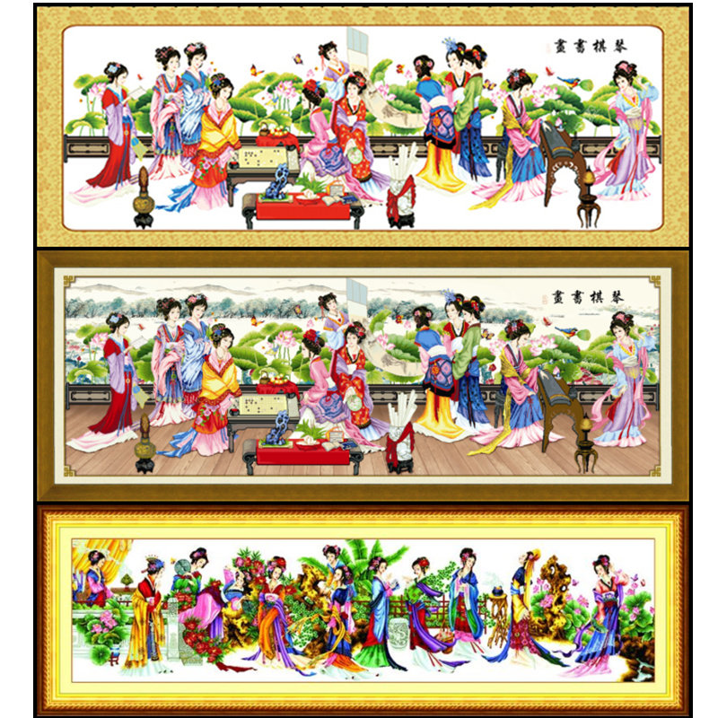 自己绣红楼梦十字绣琴棋书画十二金钗线绣金陵十二钗红楼群芳古典