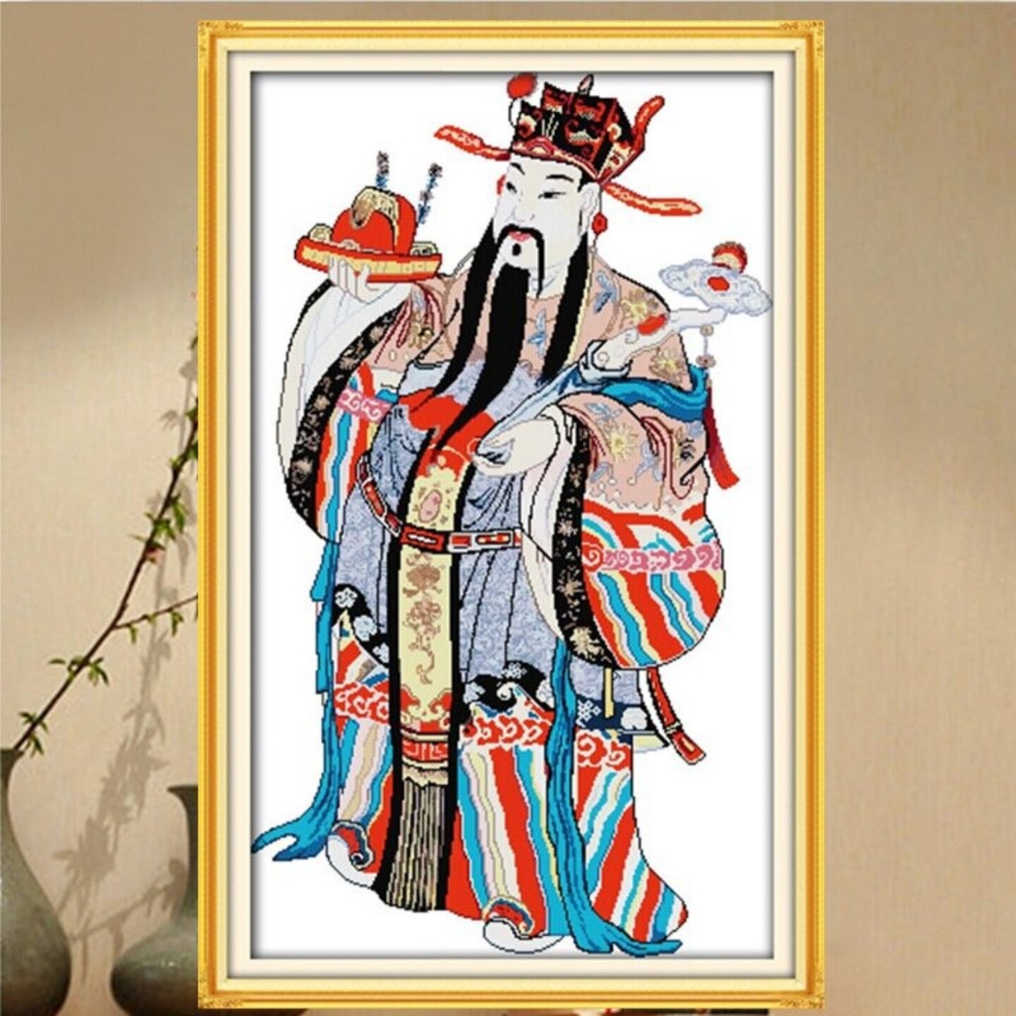 天官赐福十字绣佛像佛新款财神