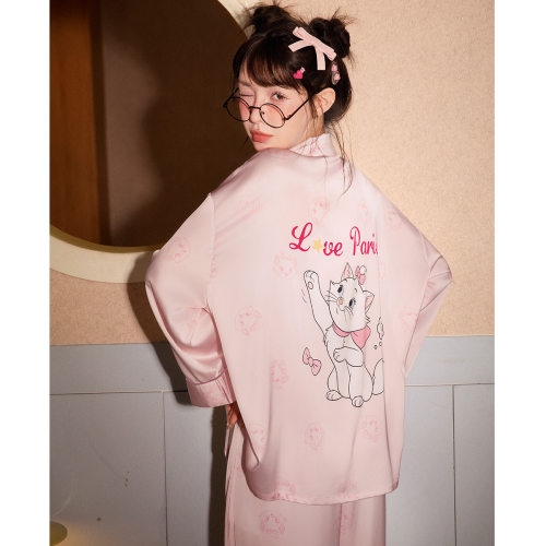 联名款玛丽猫睡衣女春夏季长袖休闲外穿家居服套装