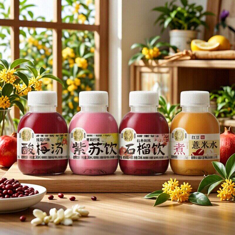 轻上桂花六物酸梅汤山楂乌梅草本植物饮料酸甜解腻0脂肪东方补者