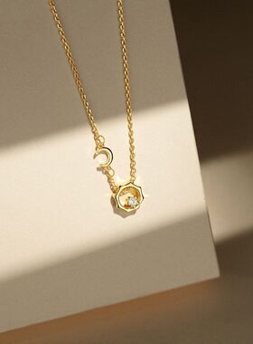 设计感女轻项链不锈钢锁骨奢小众日月月亮2025太阳年锆石链新款潮