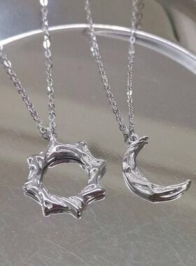 日月小众情侣简约礼物一对ins女友项链个性高级感生日小红书爆款