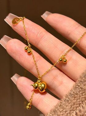 锁骨年春夏镀金链福禄双全新款