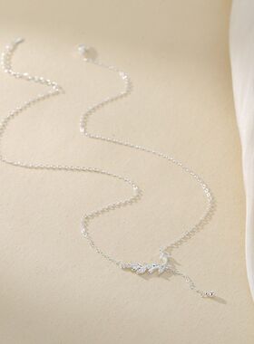 锁骨颈链穗穗叶子新款网红麦穗项链女链同款镀银平安流苏生日礼物