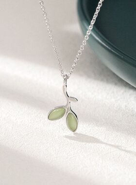 嫩芽新款925清新复古链女森系吊