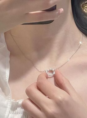 猫咪女款链锆石项链珍珠仿可爱