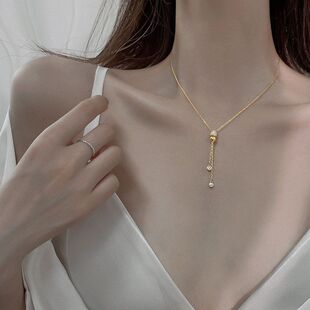 链设计轻奢小众s925锁骨新款纯银年项链流苏夏季小蛮气质女2024腰