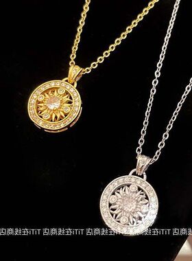 满钻复古配饰锁骨罗盘项链气质