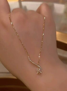 风抗氧化花朵链锁骨女项链赫本