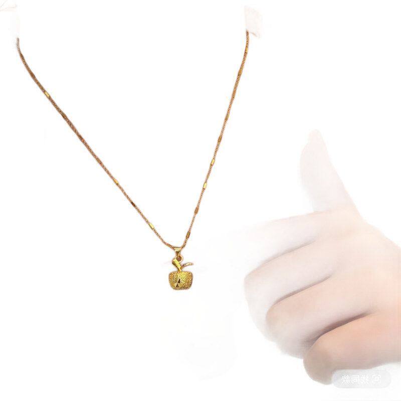 女友苹果送同款圣诞节古法抖音货源直播苹果平安夜礼物项链吊坠