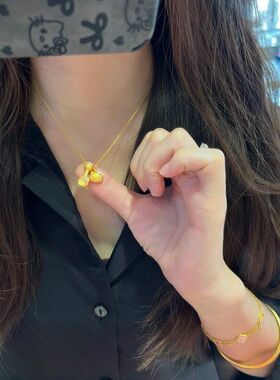 锁骨猫可爱小红书项链爆款金色