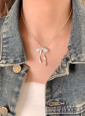吊坠新款蝴蝶结小众飘带简约时尚