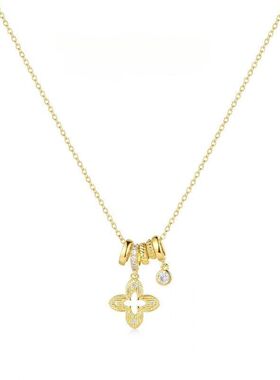 多小红书花四叶毛衣链百搭圈圈