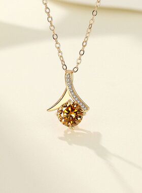 金色新款锁骨轻奢风香槟吊坠简约