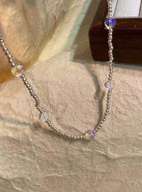 链项链女纯银999配饰锁骨链首饰珍珠高级感轻奢小众项坠装饰毛衣