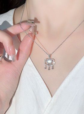 配饰锁骨链首饰珍珠高级感轻奢小众项坠装饰毛衣中国风新款祥云锁