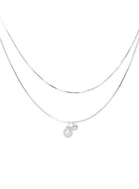 ins简约珍珠项链戴高级感锁骨百